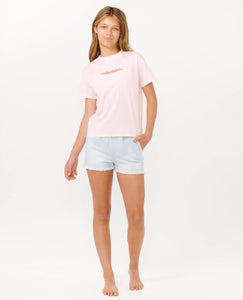 Rip Curl Summer Solstice Tee (8-14) - Light Pink