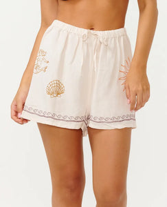 Rip Curl Beach Party Embroidered Short - Off White