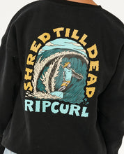 Load image into Gallery viewer, Rip Curl Shred Till Dead Youth Crew (8-12) - Black

