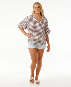 Rip Curl Premium Surf Check Shirt - Eggplant