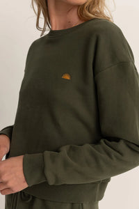 Rhythm Sunny Crew Neck Fleece - Khaki