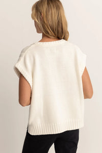 Rhythm Finley Cable Knitted Vest - White