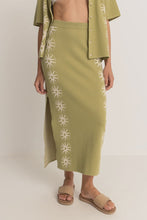 Load image into Gallery viewer, Rhythm Horizon Knit Midi Skirt - Palm
