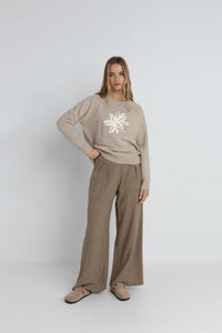 Rhythm Sanctuary Crew Neck Knit Jumper - Taupe