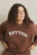 Load image into Gallery viewer, Rhythm Collegiate Oversized Crew Neck Fleece - Chocolate
