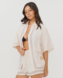 Rip Curl Beach Party Embroidered Shirt - Off White
