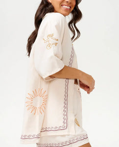 Rip Curl Beach Party Embroidered Shirt - Off White