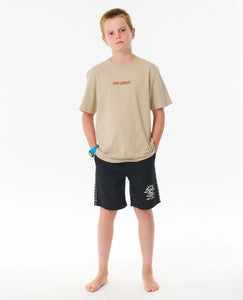 Rip Curl Youth Shred Rock Gnaraloo Tee - Taupe