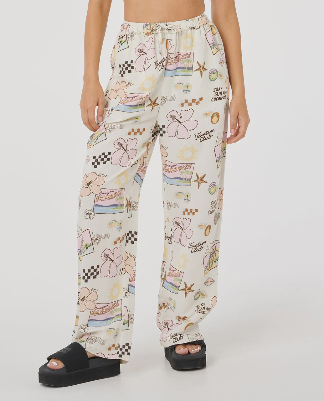 Rip Curl Sunset Luau Wide Leg Pants - Off White