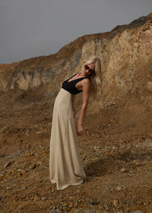 Afends Charlotte Maxi Dress - Biscuit/Black