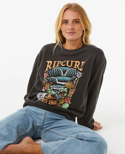 Rip Curl Tiki Tropic Relaxed Crew - Washed Black