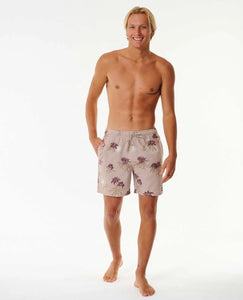 Rip Curl Sun razed Floral Volley Shorts - Taupe