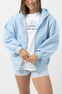 Rhythm Silver Strand Zip Up Hood - Ocean