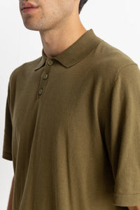 Rhythm Essential Knit SS Polo - Olive