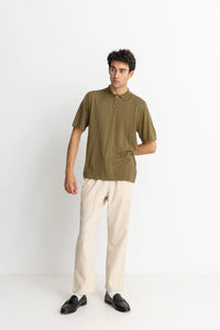 Rhythm Essential Knit SS Polo - Olive