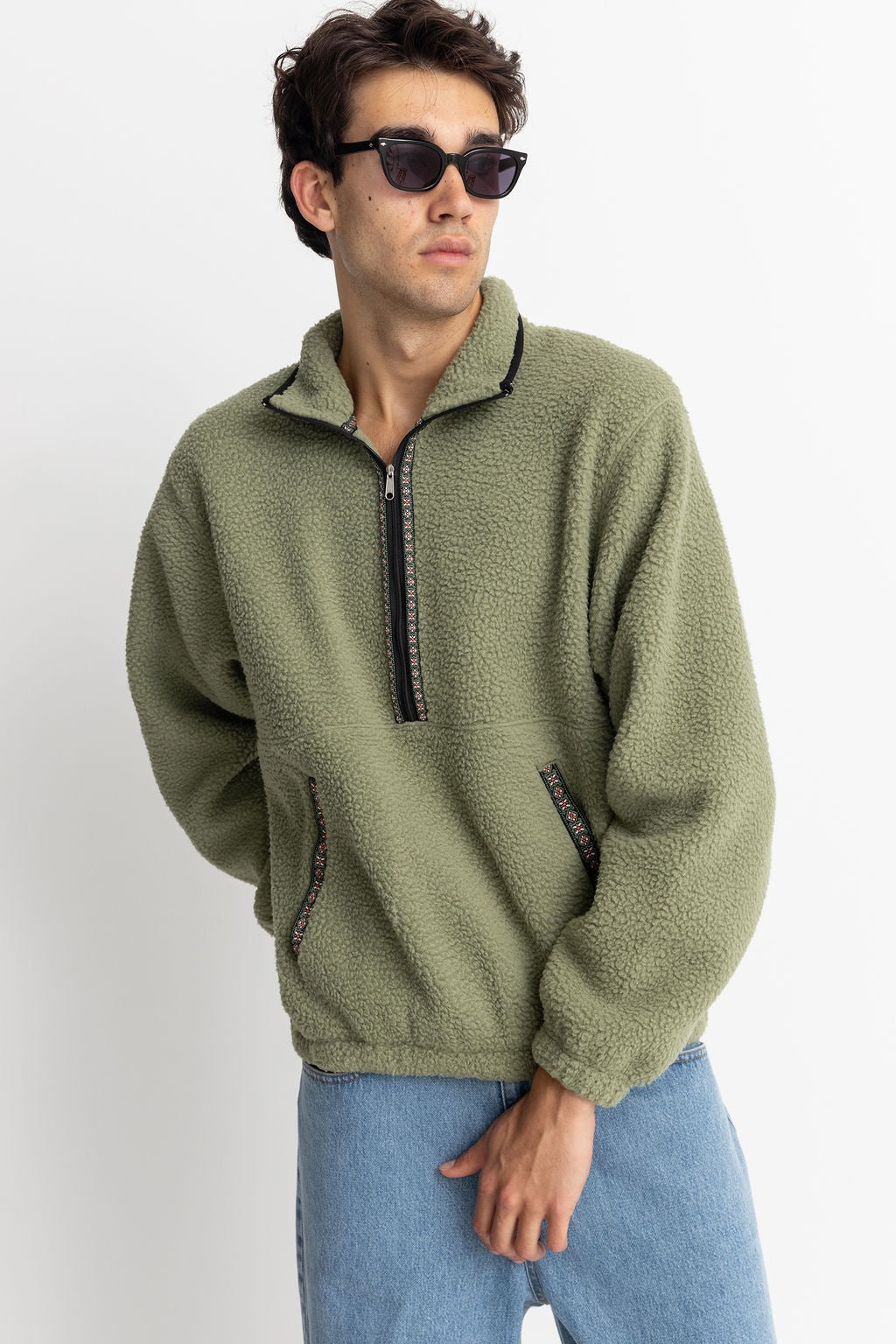 Rhythm Sherpa Pullover - Sage