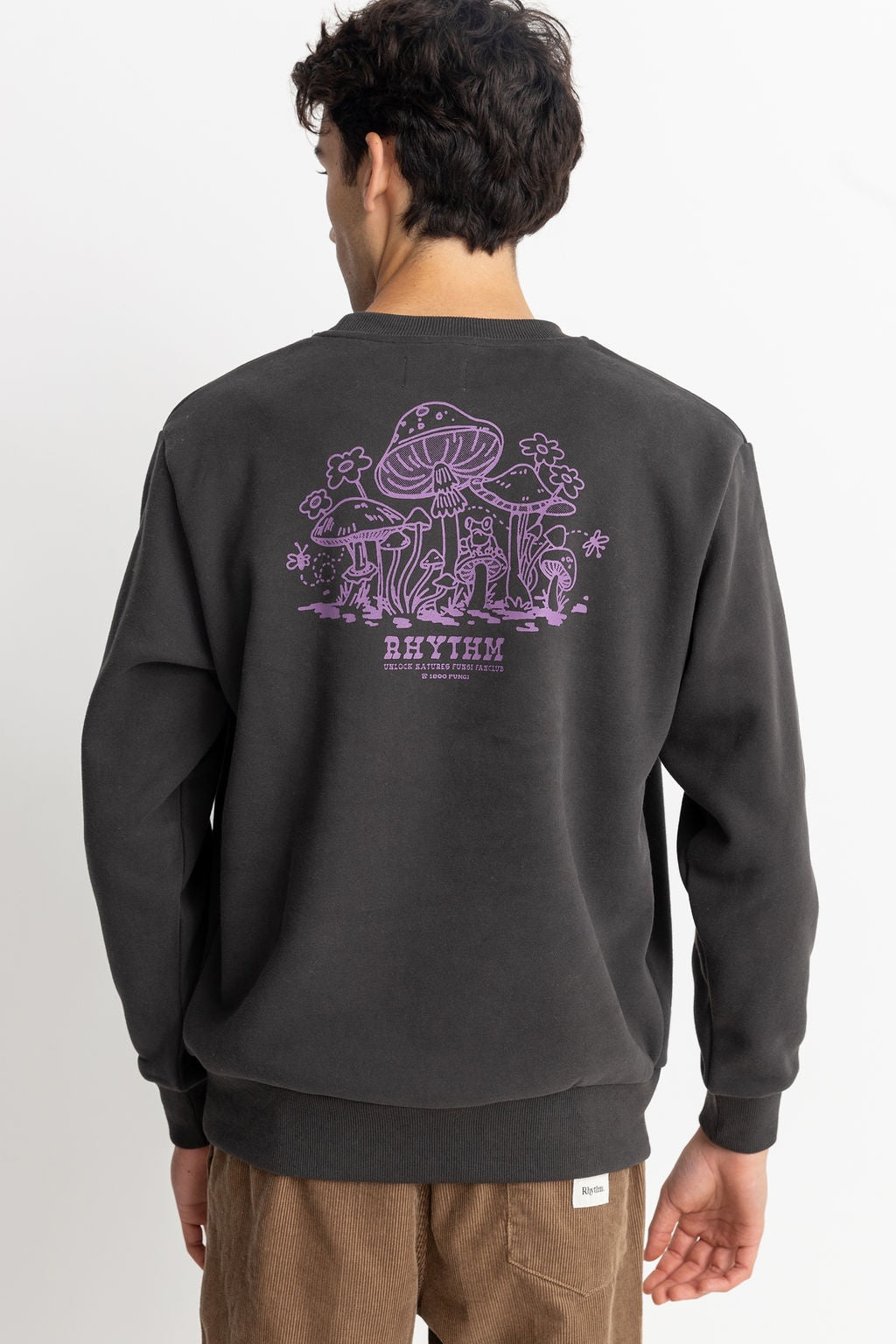 Rhythm Fungi Fleece Crew - Vintage Black