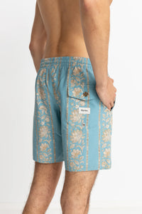 Rhythm Paisley Stripe Beach Shorts - Slate