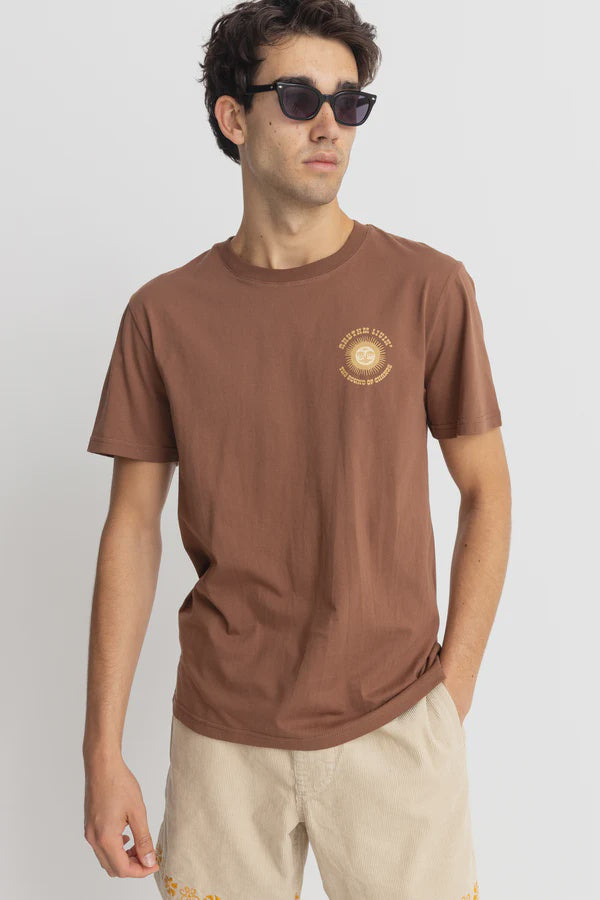 Rhythm Sun Life Short Sleeve T-Shirt- Chocolate