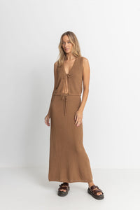 Rhythm Jossie Knit Maxi Skirt - Chocolate