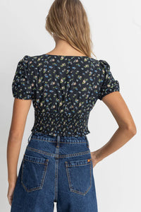 Rhythm Fleur Floral Top - Black