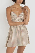 Load image into Gallery viewer, Rhythm Cove Stripe Mini Dress - Natural
