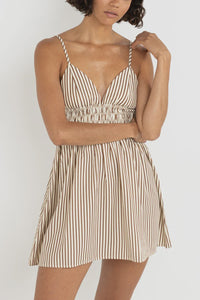 Rhythm Cove Stripe Mini Dress - Natural