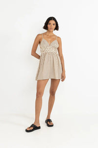 Rhythm Cove Stripe Mini Dress - Natural
