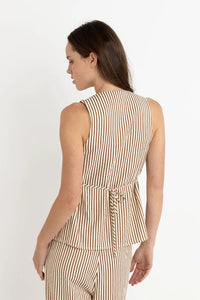 Rhythm Cove Stripe Long Vest - Natural