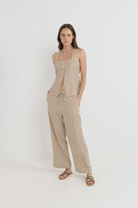 Rhythm Cove Stripe Long Vest - Natural
