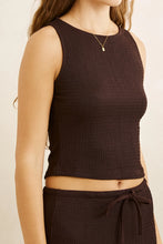 Load image into Gallery viewer, Rhythm Indie High Neck Tank - Chocolate
