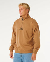 Load image into Gallery viewer, Rip Curl Pill Icon 1/4 Zip Crew - Mocha

