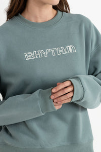 Rhythm Logo Crew Neck Fleece - Sage