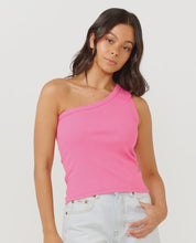 Load image into Gallery viewer, Rip Curl Asymmetrical Ribbed Tank - Hot Pink

