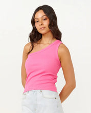 Load image into Gallery viewer, Rip Curl Asymmetrical Ribbed Tank - Hot Pink
