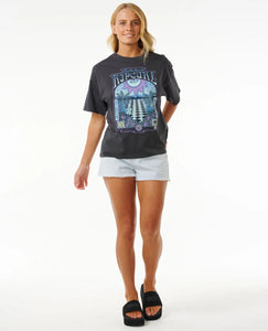 Rip Curl Slow Down Heritage Tee - Washed Black