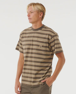 Rip Curl Search Stripe Tee - Deep Rock