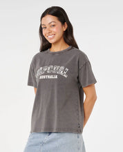 Load image into Gallery viewer, Rip Curl Varsity Relaxed Desto Tee - Washed Black
