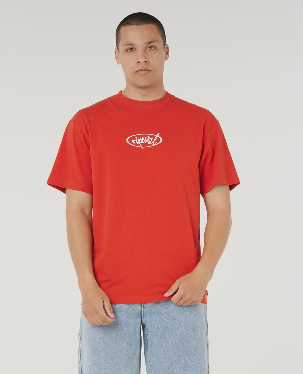 Rip Curl Rip Script Tee - Lava Red