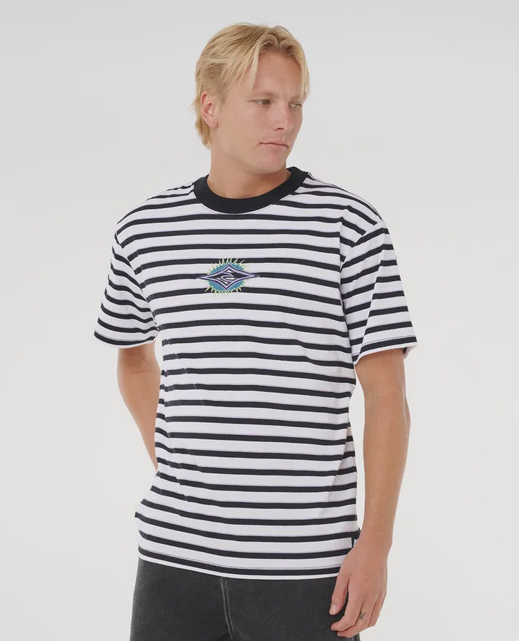 Rip Curl Raw Energy Stripey Tee - Black/White