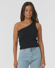 Load image into Gallery viewer, Rip Curl Asymmetrical Ribbed Tank - Black
