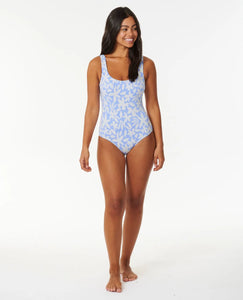 Rip Curl Holiday Tropics Good Coverage One Piece - Mid Blue