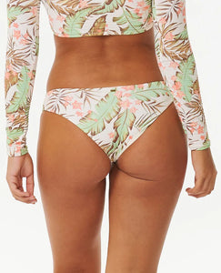 Rip Curl La Quinta Cheeky Coverage Bikini Bottoms - Off White