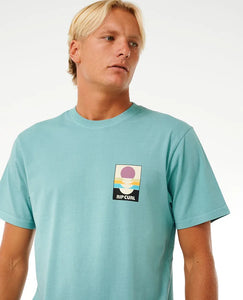 Rip Curl Surf Revival Peaking Tee - Dusty Blue