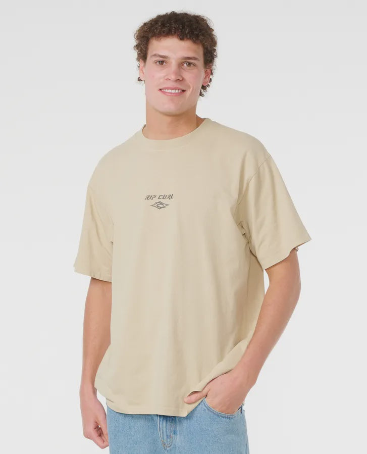 Rip Curl Fade Out Embroid Tee - Cement