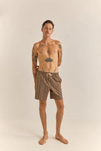 Load image into Gallery viewer, Rhythm Paisley Stripe Beach Short - Tobacco
