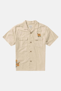 Rhythm Embroidered Seersucker S/S Shirt - Natural