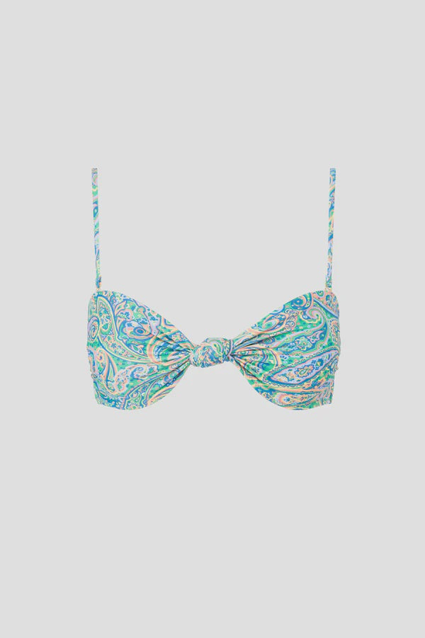 Rhythm Cabo Paisley Knot Bandeau Top - Green