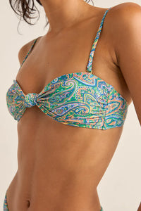 Rhythm Cabo Paisley Knot Bandeau Top - Green