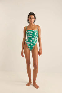 Rhythm Bonita Floral Scrunched Side One Piece - Green